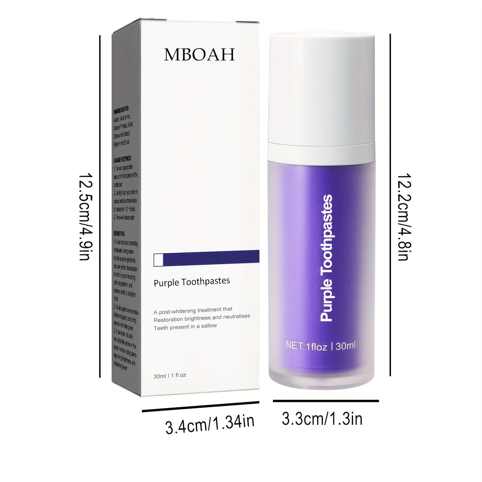 Cross-border Purple Teeth Whitening Toothpaste For Cleaning Teeth Stains Mouth Odor Care Gums Whitening And Whitening Toothpaste