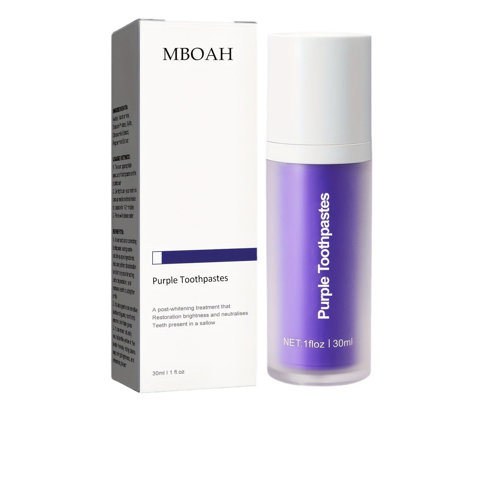 Cross-border Purple Teeth Whitening Toothpaste For Cleaning Teeth Stains Mouth Odor Care Gums Whitening And Whitening Toothpaste
