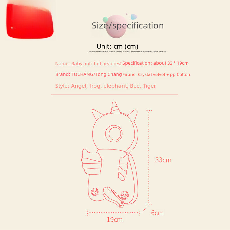 Baby Anti-fall Cushion Baby Anti-fall Pillow Breathable Toddler Walking Anti-collision Headrest Plush Owl Small Flying Dragon